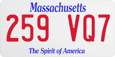 MA license plate 259VQ7