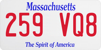 MA license plate 259VQ8