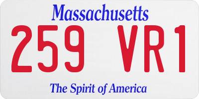 MA license plate 259VR1