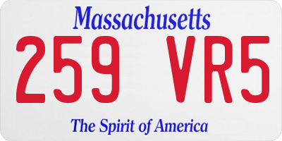 MA license plate 259VR5
