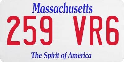 MA license plate 259VR6