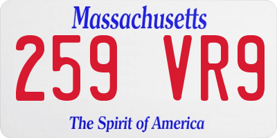 MA license plate 259VR9
