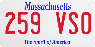 MA license plate 259VS0