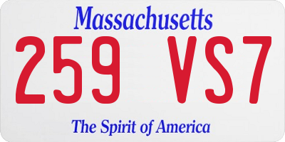MA license plate 259VS7