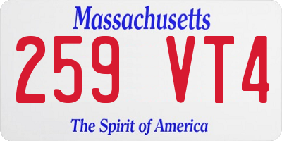MA license plate 259VT4