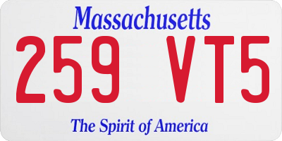 MA license plate 259VT5