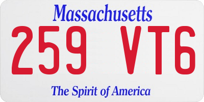 MA license plate 259VT6
