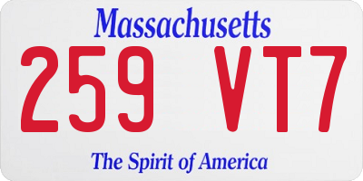 MA license plate 259VT7
