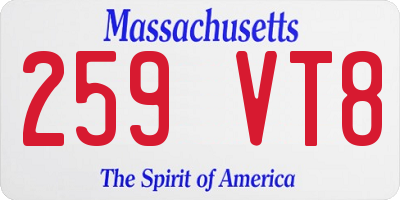 MA license plate 259VT8