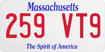 MA license plate 259VT9