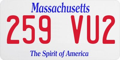 MA license plate 259VU2