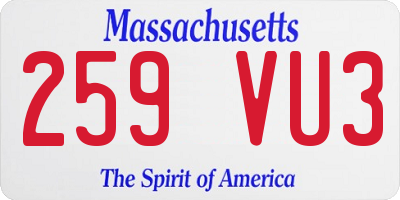 MA license plate 259VU3