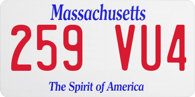 MA license plate 259VU4