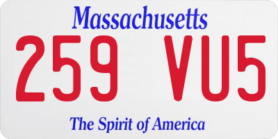 MA license plate 259VU5