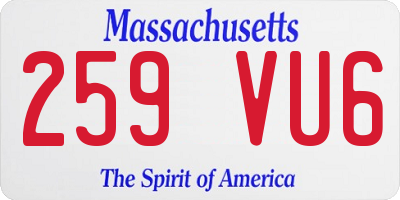 MA license plate 259VU6