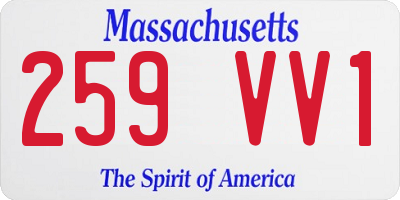 MA license plate 259VV1