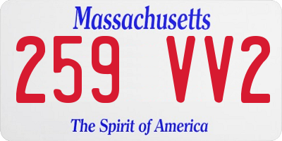 MA license plate 259VV2