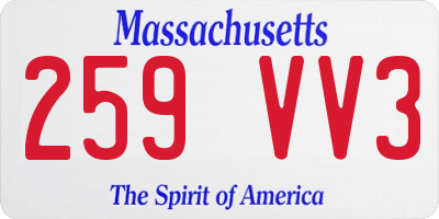 MA license plate 259VV3