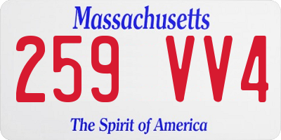 MA license plate 259VV4
