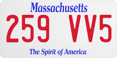 MA license plate 259VV5