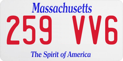 MA license plate 259VV6