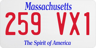 MA license plate 259VX1