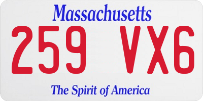 MA license plate 259VX6