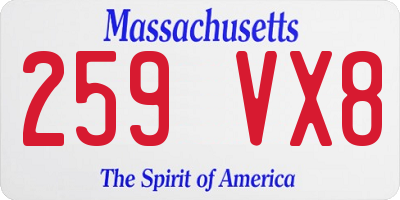MA license plate 259VX8