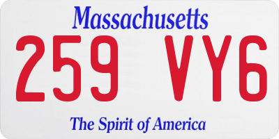 MA license plate 259VY6