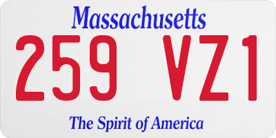 MA license plate 259VZ1