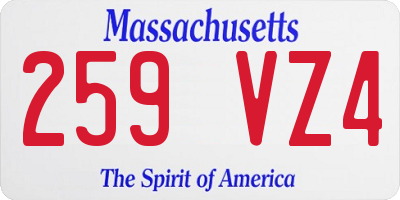 MA license plate 259VZ4