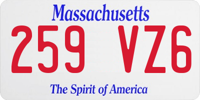 MA license plate 259VZ6