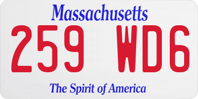 MA license plate 259WD6