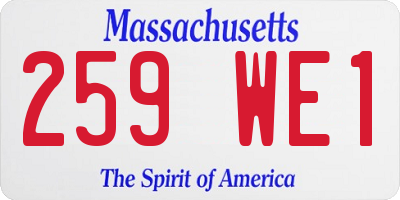 MA license plate 259WE1