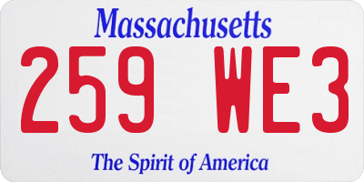 MA license plate 259WE3