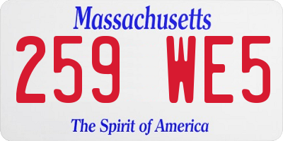 MA license plate 259WE5