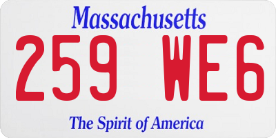 MA license plate 259WE6