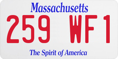 MA license plate 259WF1
