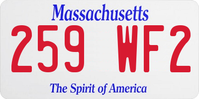 MA license plate 259WF2