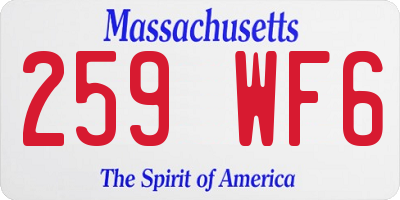 MA license plate 259WF6