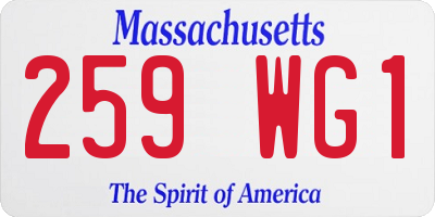 MA license plate 259WG1