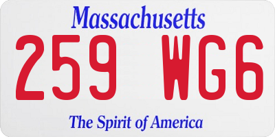 MA license plate 259WG6
