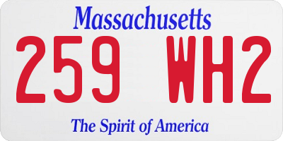 MA license plate 259WH2