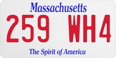 MA license plate 259WH4