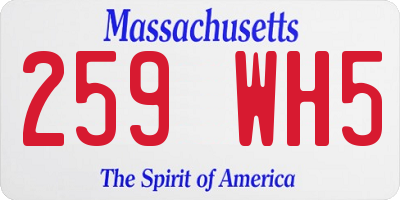 MA license plate 259WH5