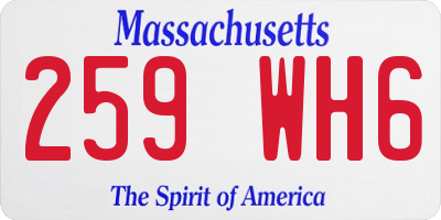 MA license plate 259WH6