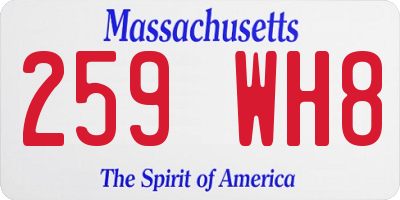 MA license plate 259WH8