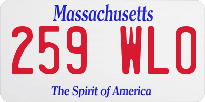 MA license plate 259WL0