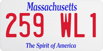 MA license plate 259WL1