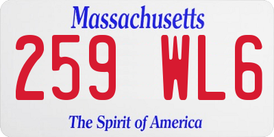 MA license plate 259WL6